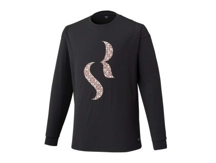 Pánské sportovní tričko Mizuno SR OVERSIZED TEE L/S / Black (Velikost XS)