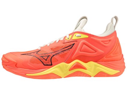 Pánská volejbalová obuv Mizuno WAVE MOMENTUM 3 / NeonFlame/Blk/Bolt2Neon (Velikost 51.0/15.0)