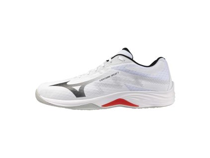Unisex volejbalová obuv Mizuno LIGHTNING SELECT(U) / White/Black/Fiery Red (Velikost 39.0/6.0)