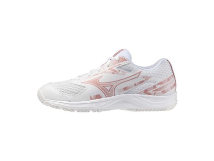 Dětská halová obuv Mizuno STEALTH STAR 3 Jr.(C) / White/Rose Elegance/Lava Falls (Velikost 34.5/2.5)