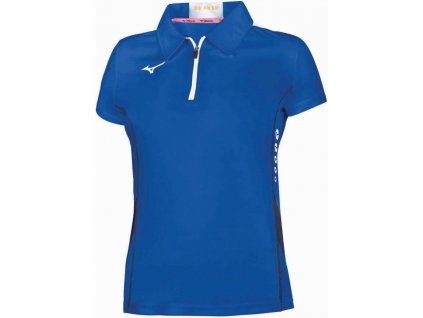 Dámské sportovní tričko Mizuno Hex Rect Zip Polo/Royal/White