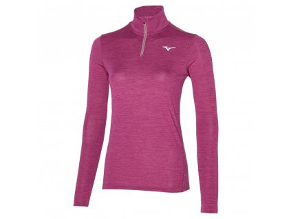 Dámské sportovní tričko Mizuno Impulse Core LS HZ / Magenta Haze