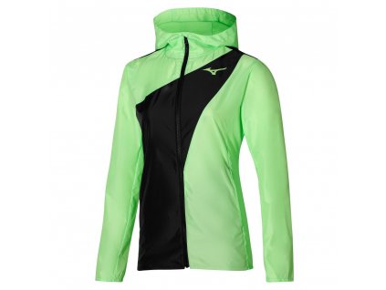 Dámská sportovní bunda Mizuno Release Hooded Jacke / Techno Green/Black
