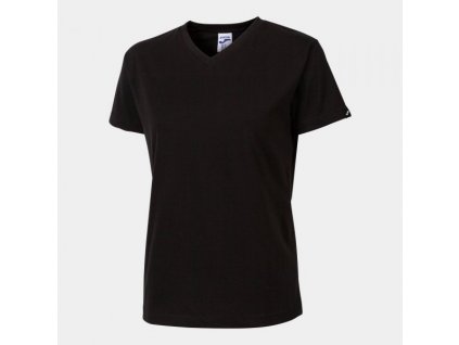 Dámské tričko JOMA VERSALLES SHORT SLEEVE T-SHIRT BLACK (Barva BLACK, Velikost L)