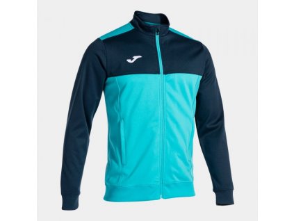 Pánská/Chlapecká mikina JOMA WINNER FULL ZIP SWEATSHIRT FLUOR TURQUOISE-NAVY (Barva FLUOR TURQUOISE, Velikost 2XL)
