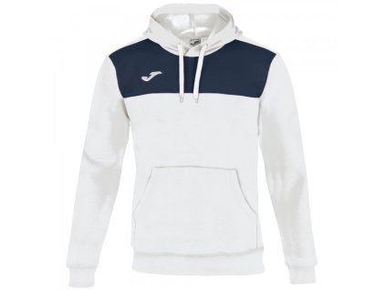 Chlapecká mikina JOMA WINNER HOODIE SWEATSHIRT WHITE-DARK NAVY (Velikost 140, Barva WHITE-NAVY)
