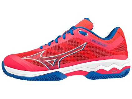 Dámská tenisová obuv Mizuno WAVE EXCEED LIGHT CC PADEL / Driven Pink / White / Peace Blue / 36.5/4.0 (Velikost 40.0/6.5)