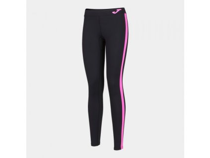 Dámské/Dívčí legíny JOMA ASCONA LONG TIGHT BLACK-FLUOR PINK (Barva BLACK-PINK, Velikost 128-140)
