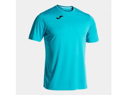 Pánské/Chlapecké sportovní tričko JOMA COMBI SHORT SLEEVE T-SHIRT FLUOR TURQUOISE (Barva FLUOR TURQUOISE, Velikost 104-116)
