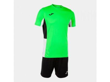 Pánská/Chlapecká fotbalová souprava JOMA DANUBIO II SET FLUOR GREEN BLACK WHITE (Velikost 2XL, Barva FLUOR GREEN)
