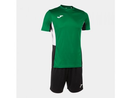 Pánská/Chlapecká fotbalová souprava JOMA DANUBIO II SET GREEN BLACK WHITE (Velikost 2XL, Barva GREEN)