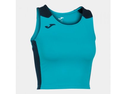 Dámský/Dívčí sportovní top JOMA RECORD II TOP FLUOR TURQUOISE-NAVY (Velikost 128-140, Barva FLUOR TURQUOISE)