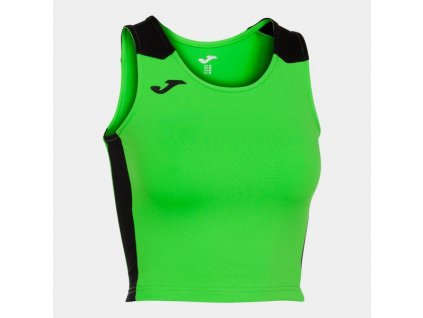 Dámský/Dívčí sportovní top JOMA RECORD II TOP FLUOR GREEN BLACK (Velikost 128-140, Barva VERDE FLÚOR-NEGRO)