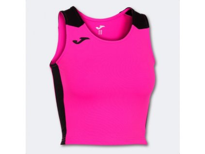 Dámský/Dívčí sportovní top JOMA RECORD II TOP FLUOR PINK BLACK (Velikost L, Barva ROSA FLÚOR-NEGRO)