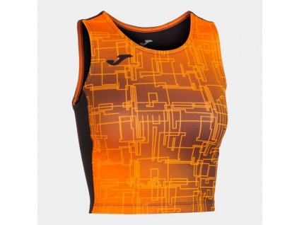 Dámský/Dívčí sportovní top JOMA ELITE VIII TOP BLACK ORANGE (Velikost 128-140, Barva BLACK-ORANGE)