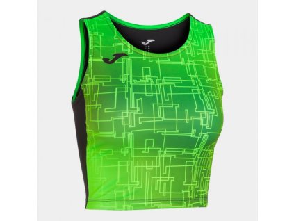 Dámský/Dívčí sportovní top JOMA ELITE VIII TOP BLACK FLUOR GREEN (Velikost 128-140, Barva NEGRO-VERDE FLUOR)