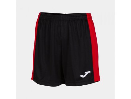 Dámské/Dívčí sportovní šortky JOMA MAXI SHORT BLACK RED (Velikost M, Barva BLACK-RED)