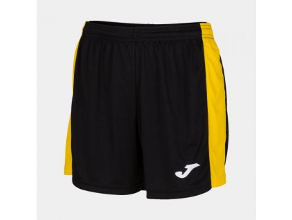 Dámské/Dívčí sportovní šortky JOMA MAXI SHORT BLACK-YELLOW (Velikost 152, Barva BLACK-YELLOW)
