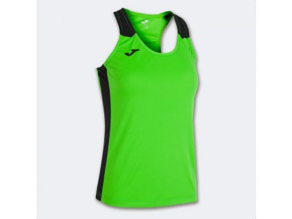 Dámské/Dívčí sportovní tílko JOMA RECORD II TANK TOP FLUOR GREEN BLACK (Velikost 128-140, Barva VERDE FLÚOR-NEGRO)