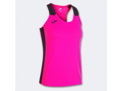 Dámské/Dívčí sportovní tílko JOMA RECORD II TANK TOP FLUOR PINK BLACK (Velikost 128-140, Barva ROSA FLÚOR-NEGRO)