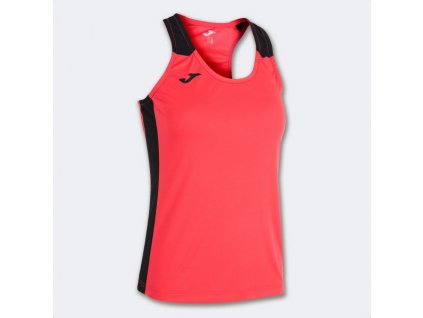 Dámské/Dívčí sportovní tílko JOMA RECORD II TANK TOP FLUOR CORAL BLACK (Velikost 128-140, Barva CORAL FLÚOR-NEGRO)