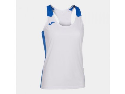Dámské/Dívčí sportovní tílko JOMA RECORD II TANK TOP WHITE ROYAL (Velikost 2XL, Barva WHITE-ROYAL)