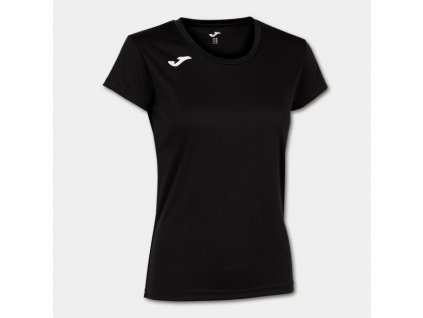 Dámské/Dívčí sportovní tričko JOMA RECORD II SHORT SLEEVE T-SHIRT BLACK (Velikost L, Barva BLACK)