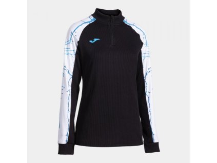 Dámská/Dívčí sportovní mikina JOMA ELITE IX SWEATSHIRT BLACK WHITE (Velikost S, Barva BLACK-WHITE)
