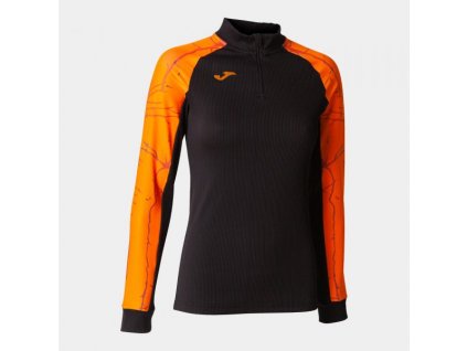 Dámská/Dívčí sportovní mikina JOMA ELITE IX SWEATSHIRT BLACK ORANGE (Velikost M, Barva BLACK-ORANGE)