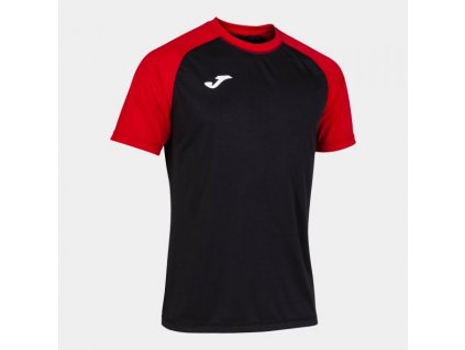 Pánské/Chlapecké sportovní tričko JOMA TEAMWORK SHORT SLEEVE T-SHIRT BLACK RED (Velikost 3XL, Barva BLACK-RED)
