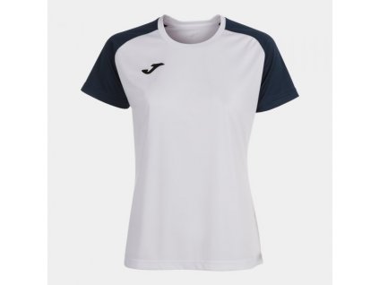 Dámské/Dívčí sportovní tričko JOMA ACADEMY IV SHORT SLEEVE T-SHIRT WHITE NAVY (Velikost S, Barva WHITE-NAVY)