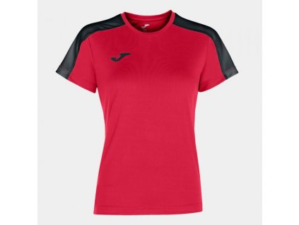 Dámské/Dívčí sportovní tričko JOMA ACADEMY SHORT SLEEVE T-SHIRT RED BLACK (Velikost 152, Barva RED-BLACK)