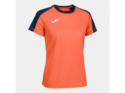 Dámské sportovní tričko JOMA ECO CHAMPIONSHIP SHORT SLEEVE T-SHIRT FLUOR ORANGE NAVY (Velikost L, Barva NARANJA FLUOR)