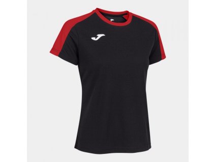 Dámské sportovní tričko JOMA ECO CHAMPIONSHIP SHORT SLEEVE T-SHIRT BLACK RED (Velikost L, Barva BLACK-RED)