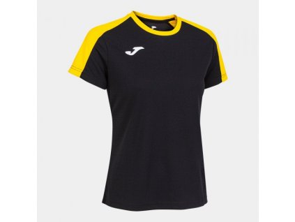 Dámské sportovní tričko JOMA ECO CHAMPIONSHIP SHORT SLEEVE T-SHIRT BLACK YELLOW (Velikost L, Barva BLACK-YELLOW)