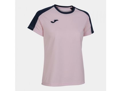Dámské sportovní tričko JOMA ECO CHAMPIONSHIP SHORT SLEEVE T-SHIRT PINK NAVY (Velikost L, Barva PINK-NAVY)