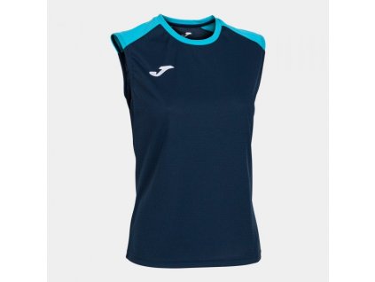 Dámské sportovní tílko JOMA ECO CHAMPIONSHIP TANK TOP NAVY FLUOR TURQUOISE (Velikost L, Barva NAVY)