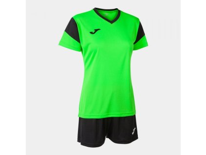 Dámská sportovní souprava JOMA PHOENIX SET FLUOR GREEN BLACK (Velikost L, Barva VERDE FLÚOR-NEGRO)