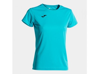 Dámské/Dívčí sportovní tričko JOMA COMBI WOMAN SHORT SLEEVE T-SHIRT FLUOR TURQUOISE (Velikost 2XL, Barva FLUOR TURQUOISE)