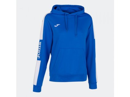 Dámská/Dívčí sportovní mikina JOMA CHAMPIONSHIP IV HOODIE ROYAL WHITE (Velikost 2XL, Barva ROYAL-WHITE)