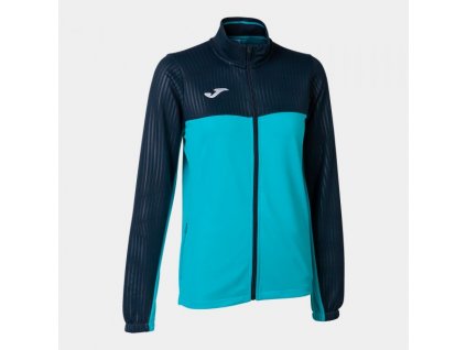Dámská/Dívčí sportovní mikina JOMA MONTREAL FULL ZIP SWEATSHIRT FLUOR TURQUOISE-NAVY (Velikost 2XL, Barva FLUOR TURQUOISE)