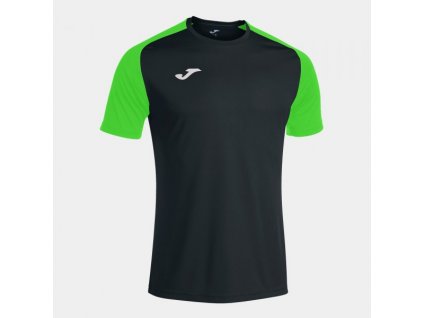 Pánské/Chlapecké sportovní tričko JOMA ACADEMY IV SHORT SLEEVE T-SHIRT BLACK FLUOR GREEN (Velikost 128-140, Barva NEGRO-VERDE FLUOR)