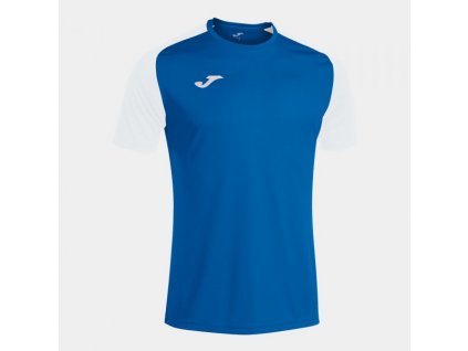 Pánské/Chlapecké sportovní tričko JOMA ACADEMY IV SHORT SLEEVE T-SHIRT ROYAL WHITE (Velikost 128-140, Barva ROYAL-WHITE)