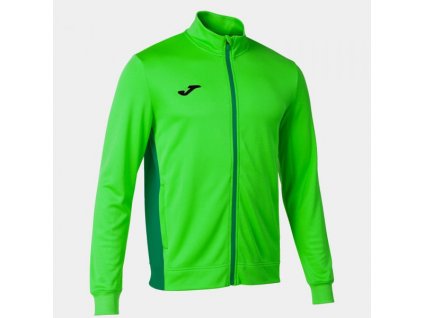Pánská chlapecká sportovní mikina JOMA WINNER II FULL ZIP SWEATSHIRT FLUOR GREEN (Velikost 2XL, Barva FLUOR GREEN)