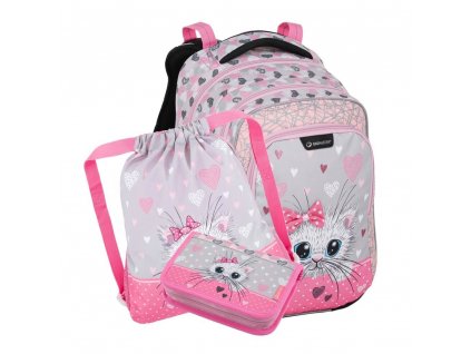 Malý školní set pro prvňáčky Bagmaster LUMI 22 A Kočička