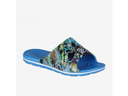 COQUI Pantofle LONG PRINTED 6375 Sea Blue