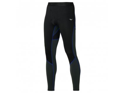 Pánské termo legíny Mizuno Merino WoolLongTight / Black/Surf Blue / S