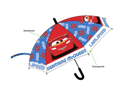 Chlapecký transparentní holový deštník EplusM Cars 52508291