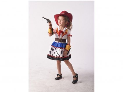 Šaty na karneval - kovbojská dívka, 92 - 104 cm