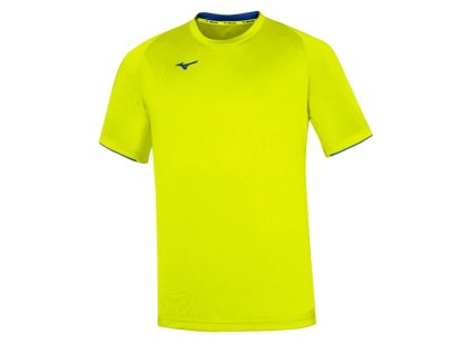 Pánské tričko Mizuno Core Short Sleeve Tee/Yellow Fluo/Royal (Velikost L)